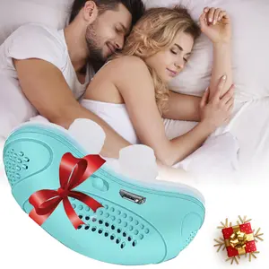 Mini Electric Anti-Snoring Device for Travel, Breathing Aid for Sleep Apnea Night, Unisex Solution Compatible with All Nose Shapes in Mint