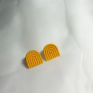Rainbow stud polymer clay earrings