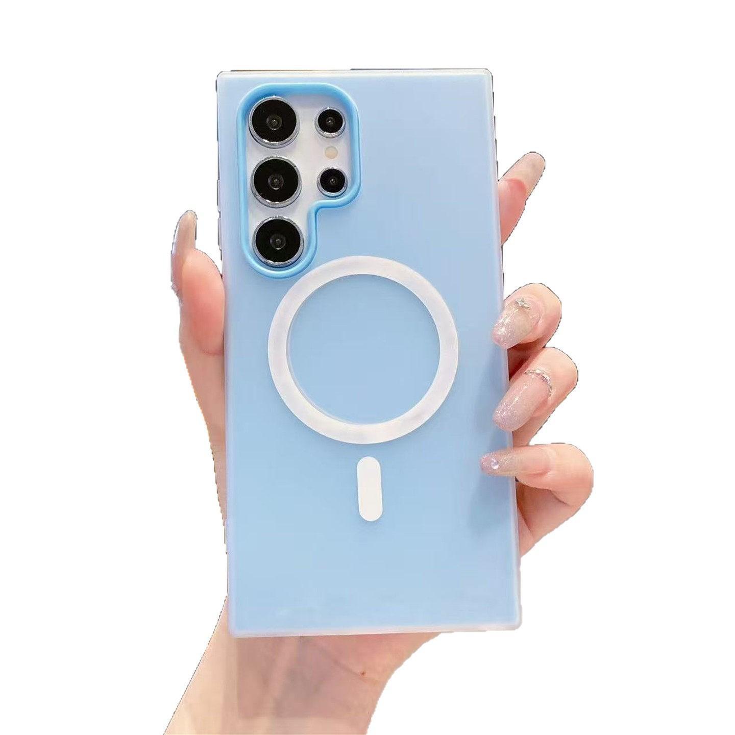 Candy color 2-in-1 phone case, supports Magsafe charging, frosted soft case shock-absorbing protective cover, suitable for Samsung S26 S25 S24 S23 S22 A56 A55 A54 A36 A35 A26 A25 A17 A16 A15 & iPhone case.A195, Smartphone, Handheld, Cellphone