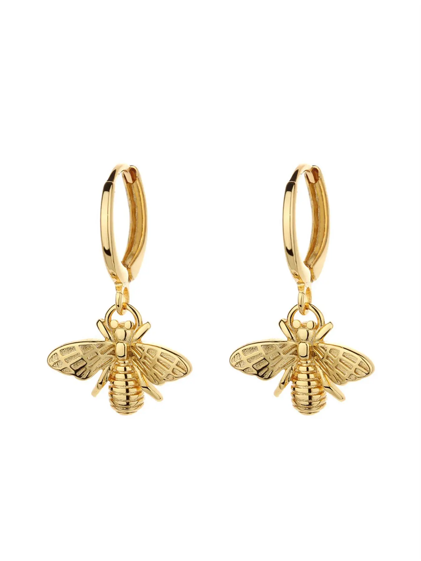 Cute Bee Design Earrings, Fashionable Hoop Earrings, Ear Hoops, Fashionable Jewelry for Women, Dainty Fashion Jewelry, Elegant Jewelry for Party, Daily Clothing Decor, Trendy All-match & Exquisite Jewelry for Birthday Gift, Fashionable Jewelry Accessories
