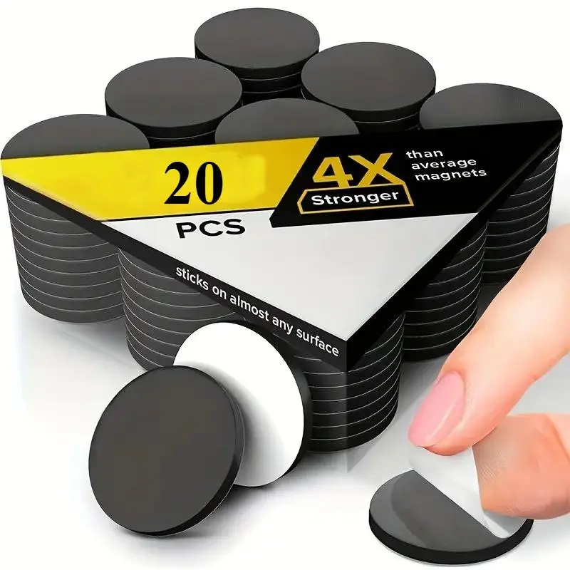 Self-Adhesive Round Magnets, Sticky Magnets, Stick on Magnets, Flexible Magnetic Stickers for Photos & Office Use, Whiteboard & Blackboard Magnets, Multiple Sizes Available, Magnetic Item