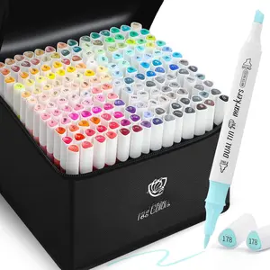 [Water-Based Ink] 168 Colors Dual Tip Markers Set, Brush & Chisel Double Tipped Art Markers for  Adults Beginners & Artists in Coloring, Painting