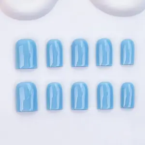 Nailssbysheccid，10pcs press-on nails, Acrylic Nails, short square type, 100% handmade, simple style, solid color, suitable for family dinners, dates, weddings, it is the best gift for girls! Comes with jelly glue, crystal sticks and twisting rods.
