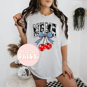 cow print mama cherry shirt/sweatshirt