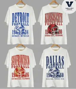 Vintage Football Teams T-Shirt – Gildan 5000 Unisex Graphic Tee, Classic Sport Style, Comfortable Game Day Outfit for Fans & Casual Wear