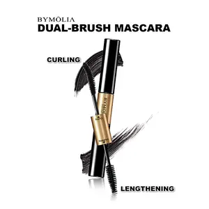 BYMOLIA 2-in-1 Dual-Ended Curl & Length Mascara Volumizing Thickening & Lengthening Waterproof Smudge-Proof 24H Long-Lasting Wear Lightweight Cosmetic