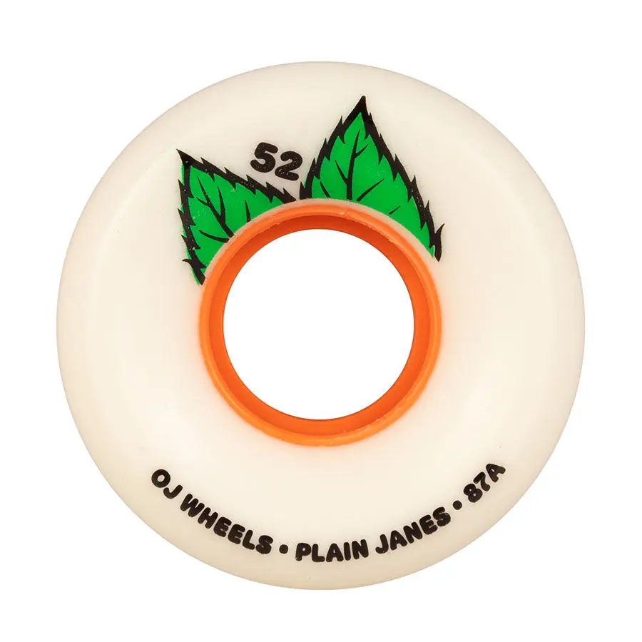 52mm Soft Plain Jane Keyframe Skateboard Wheels, 87a Soft Urethane Durometer, Replacement Parts for Cruiser/Filmer Boards