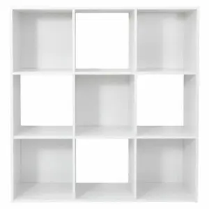 JupiterForce White 9-Cube MDF Closet Organizer Storage Shelves - Minimal Space-Saver, Interior Decor, Living Room & Study Organization, Display Solution for Household Items