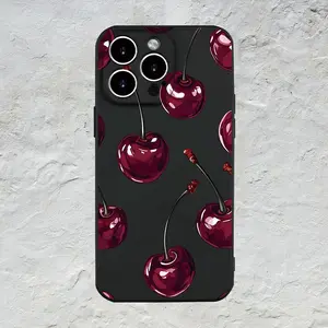 Cherry Pattern Shockproof Protective Phone Case Cover for iPhone 15/15 Plus/15 Pro/15 Pro Max/11-16 Promax, Simple Design, Perfect Gift, Accessories, Casing
