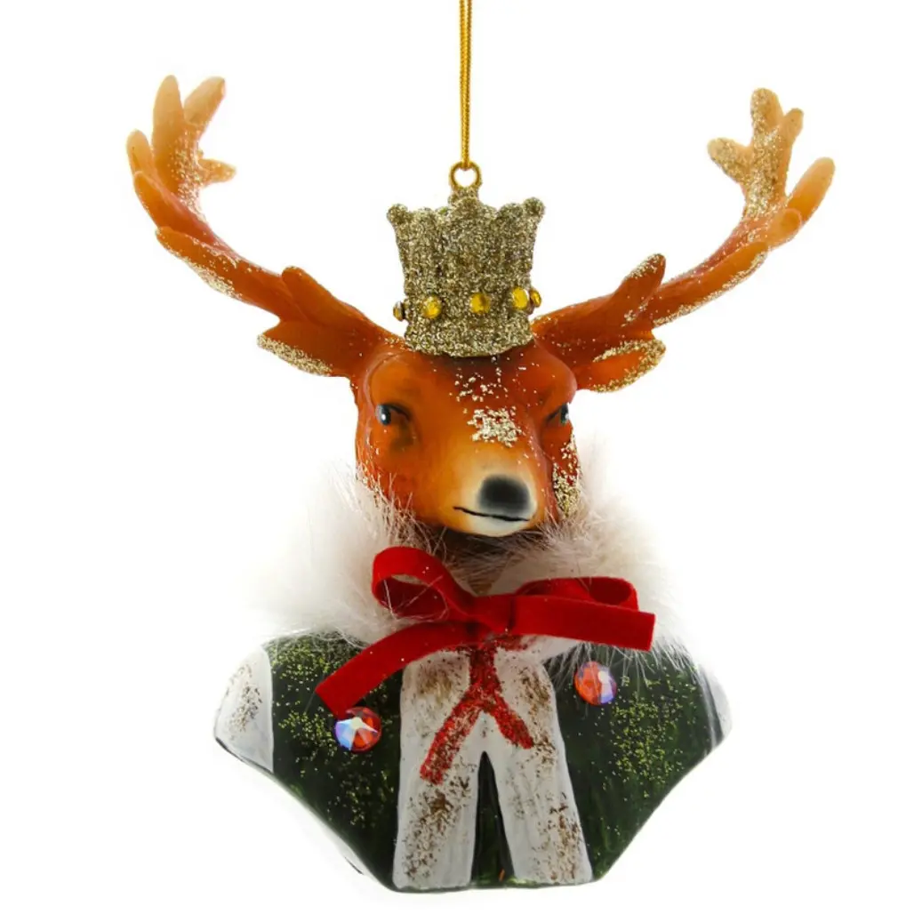 Cody Foster Glass Sovereign Stag Ornament