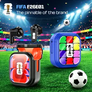 2026 FIFA World Cup Officially Licensed F26E01 ANC Wireless Earbuds, Semi-In-Ear Design, 3.5g Lightweight, -50dB Noise Canceling, 55H Playtime, IPX5 Waterproof Bluetooth Earphones for Sports & Daily Use