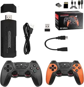 X2 Ultra Retro Game Stick 4K, Plug and Play Video Game Console with 256G/58000+ Games, Tv Hdmi Output with 2.4G Wireless Controller, Retro Arcade Handheld Emulator for Home Tv (64G&128G))