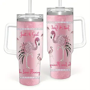 40 oz, Sparkling Flamingo Design Thermos Mug, Double Vacuum Insulated Travel Mug, Leak Proof Lid, Great Gift for Mom and Dad, Perfect for Christmas, Thanksgiving, Valentine's Day, Mother's Day, Father's Day, Birthday Compact water cecily bauchmann bottles