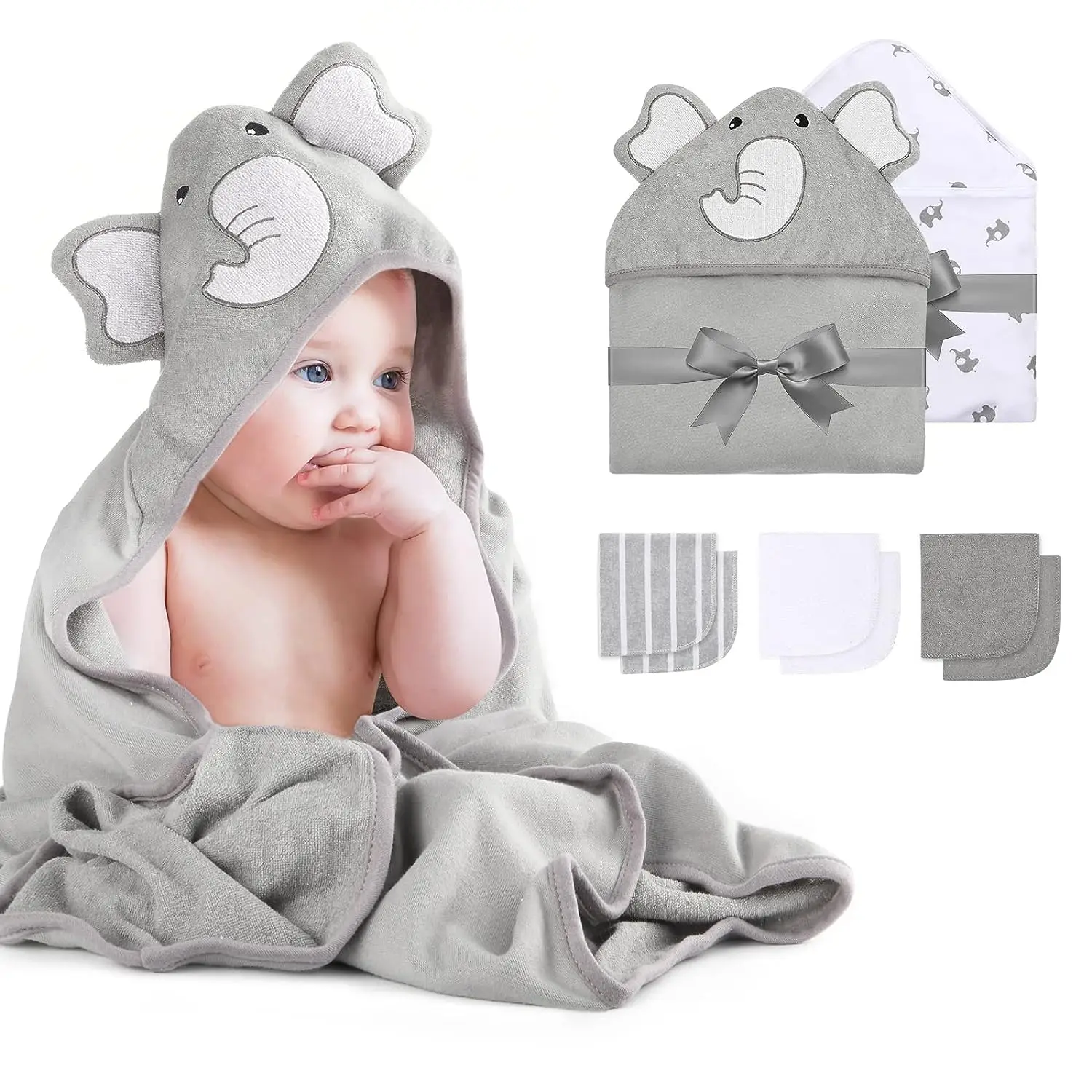 Momcozy Baby Hooded Towel for Boys or Girls, Breathable Baby Bath Towel, Model