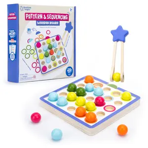 Educational Insights Pattern & Sequencing Wooden Board, Color Matching Toy for Kids, Fine Motor Kits, Sequence Board Games for Toddlers, Preschool Manipulatives for Ages 3+