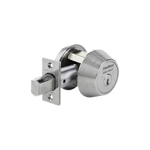 Medeco Maxum Commercial Single Cylinder Deadbolt Door Security Lock, 6-Pin DL Keyway (Key Blanks & Keyways Included), M3 BiLevel, 2-3/4 in Backset, 26 Satin Chrome Finish, 11C604J-26-DLT Model Door Hardware