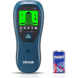 VEVOR Stud Finder Wall Scanner, 5 in 1, Electronic Wall Stud Detector with Smart Sensor, High-Definition LCD Display and Audio Alarm, for the Center and Edge of Metal, AC Wire, Joists, Pipes, BlueVEVOR Super Brand Day