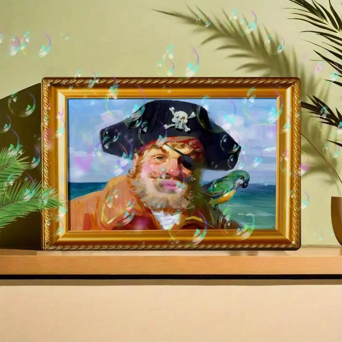 Vintage Metal Sign, Pirate Costume Photo Frame, Aluminum Frame, Waterproof & Dustproof Wall Decor, Fun Family Room Wall Decor, Aesthetic Room Decor, Wall Art
