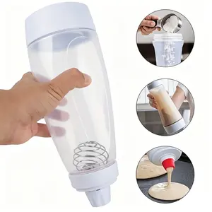 Pancake Batter Dispenser,Handheld Batter Dispenser, BatterMixing Bottle with Scale, Kitchen Gadgets for Home Use,Utensils,Pancake Batter Dispenser with Blender Balls,Kitchen Batter Squeezer Bottle Suitable for Cupcakes,Pancakes, Muffins Smooth