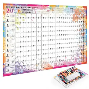 2026 Wall Calendar, Full Year Overview, Weekly Planner, 29.2 X 20.7 Inches, Perfect for Home, School, Office, Easy Attachment, Includes 2026 Wall Planner, Stickers, Sticky Notes
