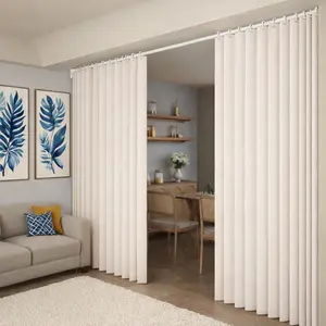 Foldable Room Divider Curtain Privacy Grommet Curtains Light Filtering Divider for Apartments