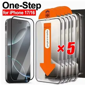 5-Pack HD Dust Protective Film for iPhone Series, Anti-Fingerprint Full Screen Coverage, High Clarity Tempered Glass Protector