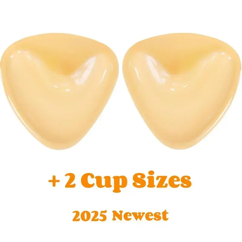 Women's Ultra-Lift Reusable Silicone Bra Pads - Snowy Sticky Double-Sided Adhesive Inserts for C Cups, Low-Cut Swimwear, Sports Bras, Hand Wash Friendly, Strapless‑Ready, Backless Dress Safe