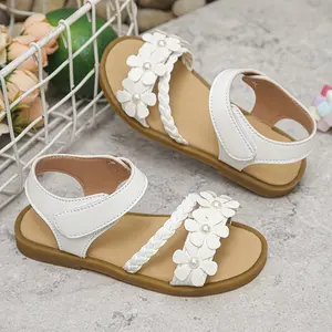 Girls' White Daisy Pearl Sandals, a Great Choice Back-to-school Outings & Everyday Casual Wear