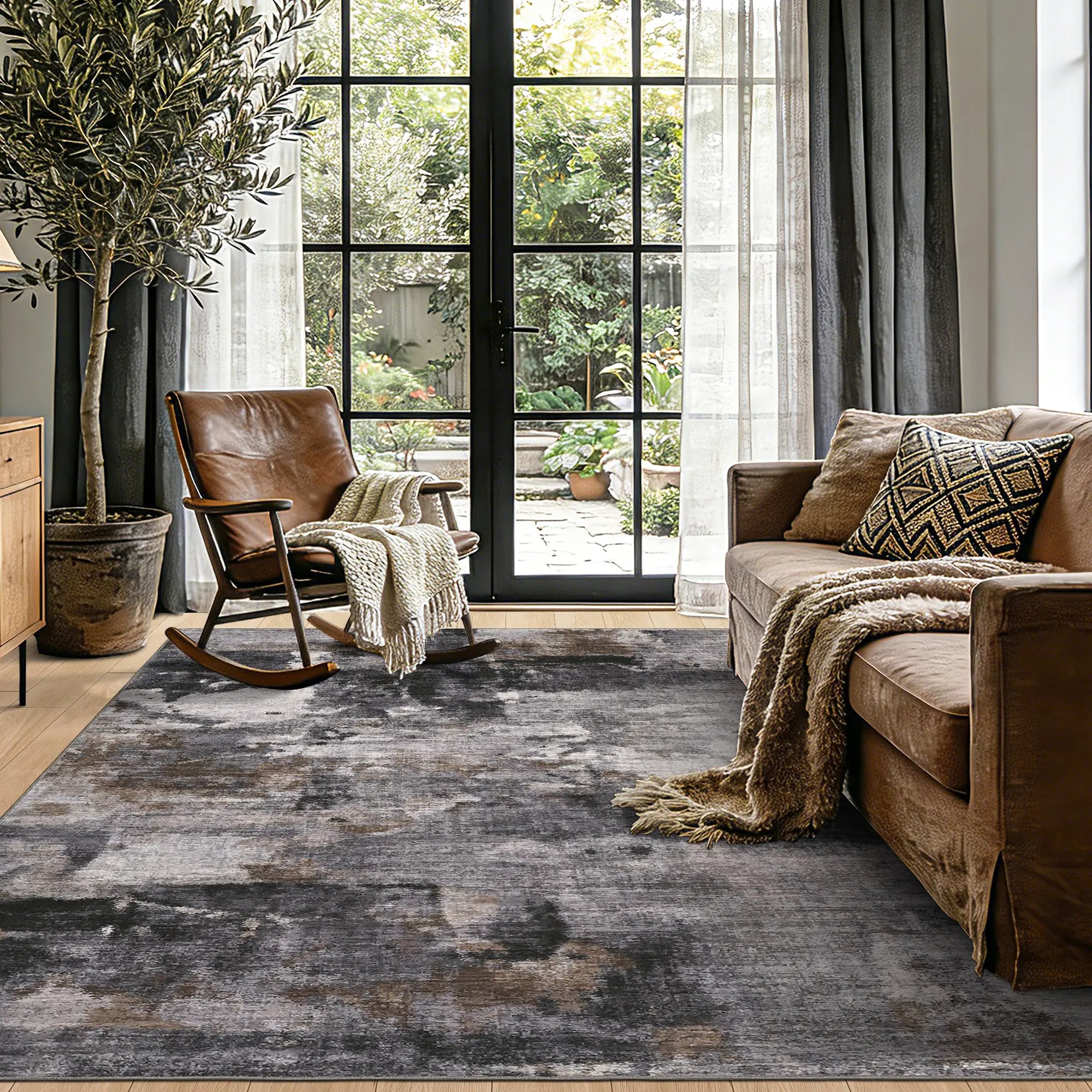Modern Abstract Print Rug Washable Soft Non-slip Ultra-thin Foldable Indoor Rug for Bedrooms Living Rooms Offices Game Rooms and Party Decorations, Rugs For Living Room, Living Room Rugs