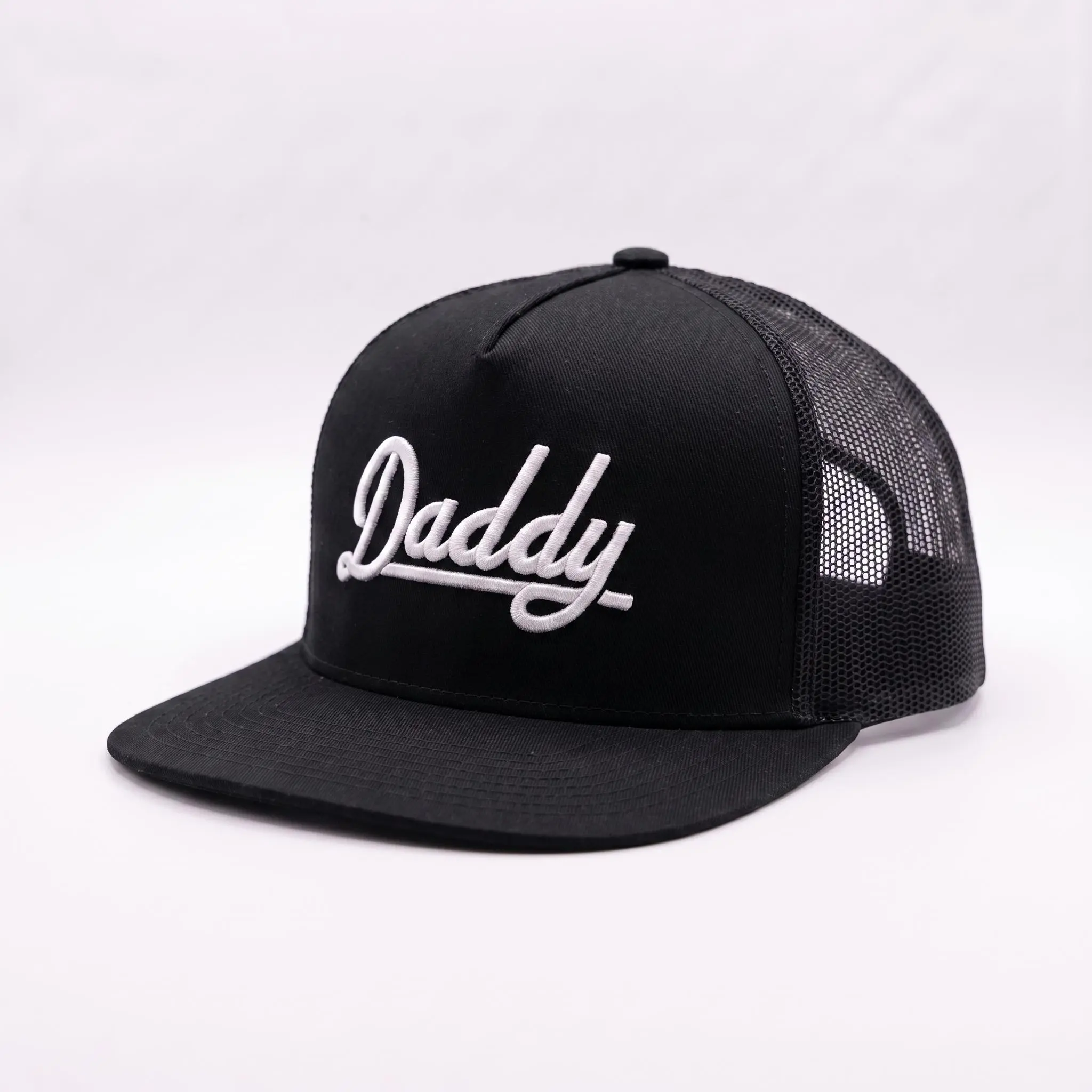 Daddy Trucker Hat with Embroidered Logo, High Quality Men's Hats with Breathable Mesh Back, Adjustable Snapback for Everyday Wear