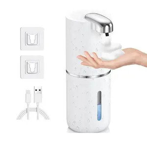 USB Hand Soap Dispenser Automatic Foaming Soap Dispenser 1 Count Adjustable Soap Handwasher for Bathroom Washroom Stocking Fillers Gift Water Proof Mount