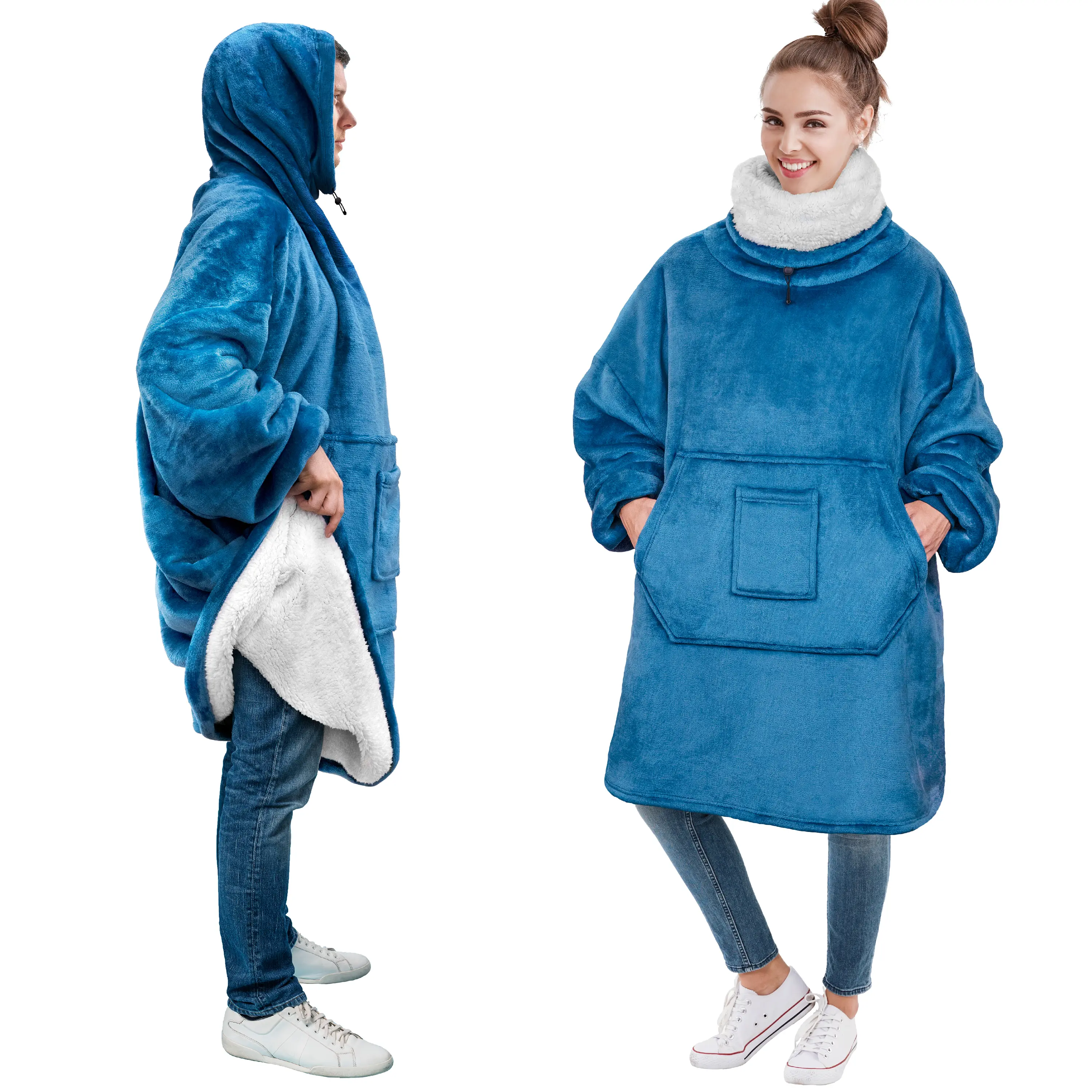PAVILIA Sherpa Wearable Blanket Hoodie Women Men, Oversized Hoodie Sweatshirt Blanket, Hooded Sweater Blanket Neck Warmer, Thick Fleece Hug Sleep Pod Adult, Cozy Warm Plush Gift Ideas Mom Wife