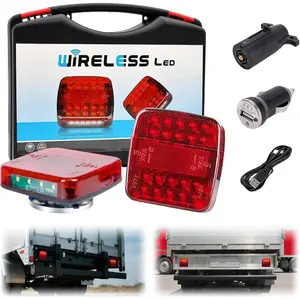 Wireless Trailer Lights Magnetic, New Rechargeable Wireless Trailer Tow Lights LED Kit Waterproof for Truck Camper RV