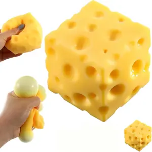 Cheese Block Squeeze Toy, Stress Relief Pressure Ball, Soft Stress Ball, Unisex Adult Relaxation Gift, Birthday Present, Summer Atmosphere