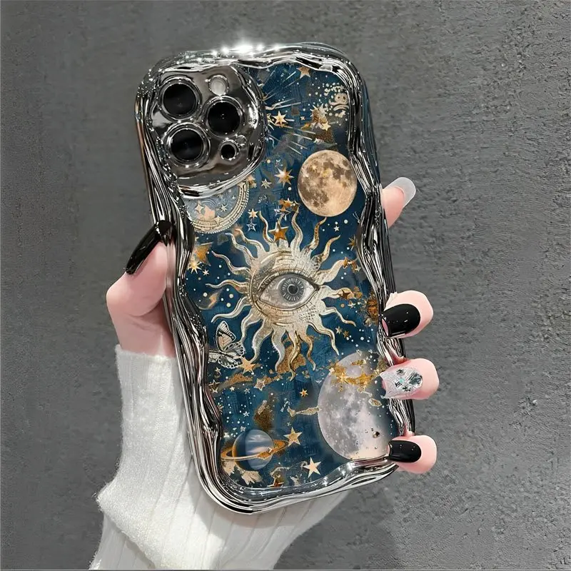 Celestial Sun and Moon Space Theme Plastic TPU Smartphone Case - Flexible, Protective Cover for iPhone 1-17 Pro, iPhone 16 Pro, Ideal Accessory for Astro Enthusiasts' Birthdays