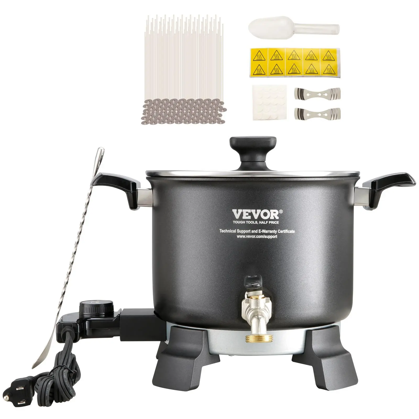 【summerfinds】VEVOR 5 Liter Wax Melter for Candle Making, Large Electric Wax Melting Pot Easy Pour Spout, 4-level Temperature Control, Easy Clean for Candle Soap Cream Beauty Bulk Production Business or Home