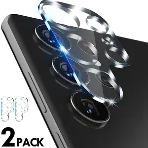Premium 9H Tempered Glass Camera Lens Protector for Samsung Galaxy S25 S24 S23 S22 Ultra S25 S24 S23 S22 Plus FE S26/S26 Plus/S26 Ultrawith 2pcs s, 9H Hardness, Anti-Scratch, HD Clear, Bubble-Free Installation Accessories