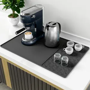 Coffee mat 24''x16'' – Non-Slip Bar Mat with Detachable Drying Layer for Espresso Machines, Countertops & Dish Racks