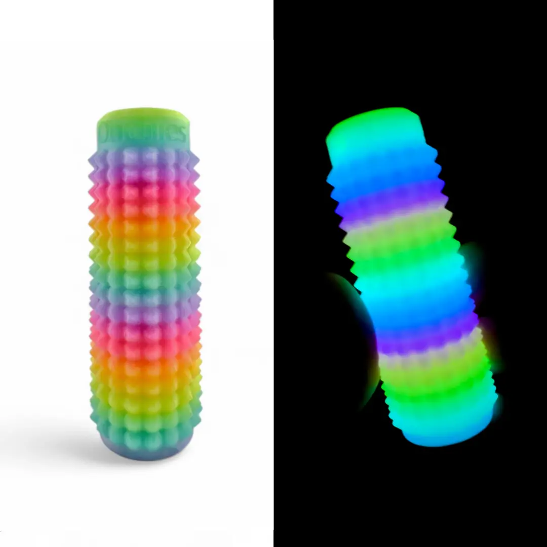 Little Ouchies Grippie Glow - Glow-in-the-Dark Sensory Fidget Stim Tool with Gentle Texture, Vibrant Colors, Gift Keychain for Bags