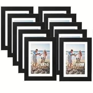 5/10pcs Black 5x7/8x10 Picture Frame Set of 10 Multi Photo Frames 8 by 10 Bulk for Wall Hanging or Tabletop Display Decor Pack 5*7（5Pcs） desk goose air  toobz Elegant Decorative