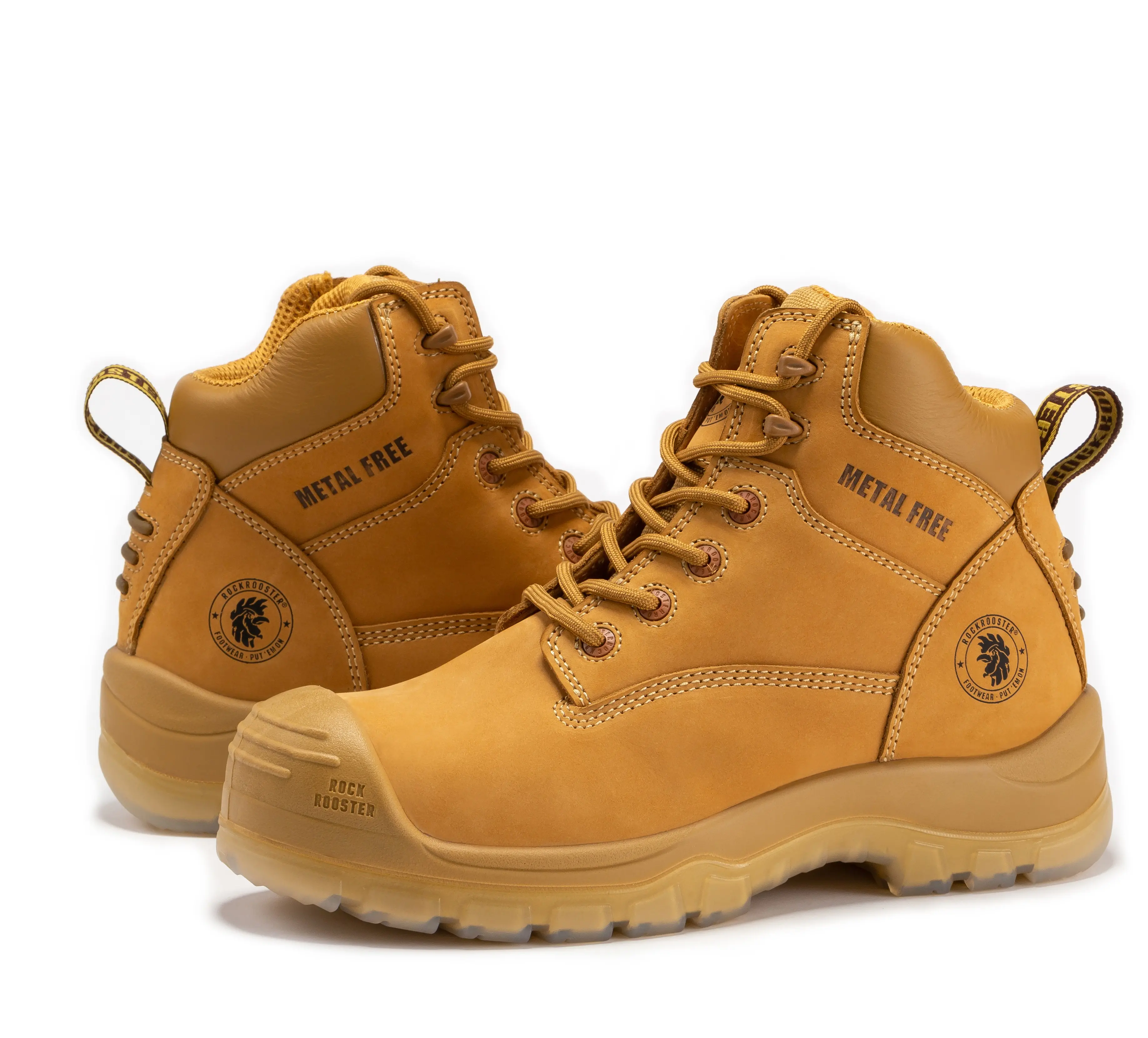 Composite Toe Zip-sided Leather Work Boots for Men Botas   Slip-resistant Walking Shoes Boy Footwear Closed Comfort Springtok Wide Fit