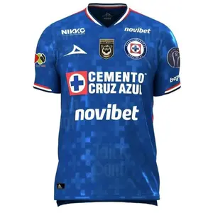 Cruz Azul 25/26 Home Blue Jersey, Liga MX Short Sleeve Soccer Shirt for Men and Women, Fan Edition Football Kit