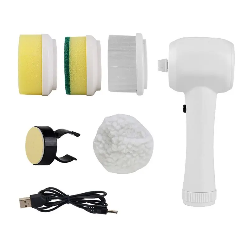 Electric Spin Scrubber Cordless Power Cleaning Brush with 4 Replaceable Brush Heads Rechargeable Scrubber for Bathroom Tub Sink Kitchen Dishes Tile Window Floor Grout cleaningtool powerscrubber