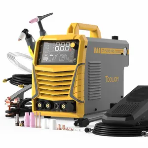 [fathersdaygift] TOOLIOM CT-520D PRO Welding Machine Bundle - 110V/220V 5-in-1 DC TIG Welder & Plasma Cutter Combo with Foot Pedal