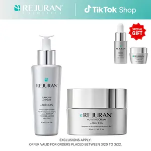 REJURAN Turnover Ampoule 1.01 fl oz & Nutritive Cream 1.69 fl oz - c-PDRN - Anti-Aging Face Serum for Firmness, Radiance, Youthful Skin Korean Skin Care