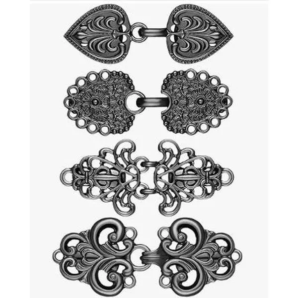 Women's 4-Piece Elegant Vintage Rhinestone Electroplating Technology Metal Dress Clips - Retro Swirls Reusable Clothing Cinch Clasp for Casual, Wedding (Valentine's Day Gift Option) Women's Accessories
