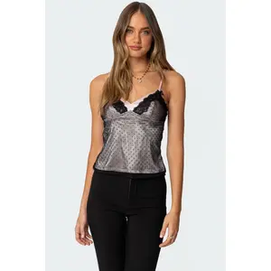 Janie Layered Polka Dot Mesh Top