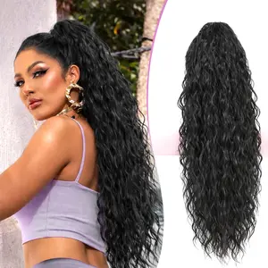 Alrence Ponytail Extension, Claw Clip Ponytail Extension 30 Inch Long Curly Clip in Pony Tails Hair Extensions Synthetic Layered Fluffy Hairpieces for Women