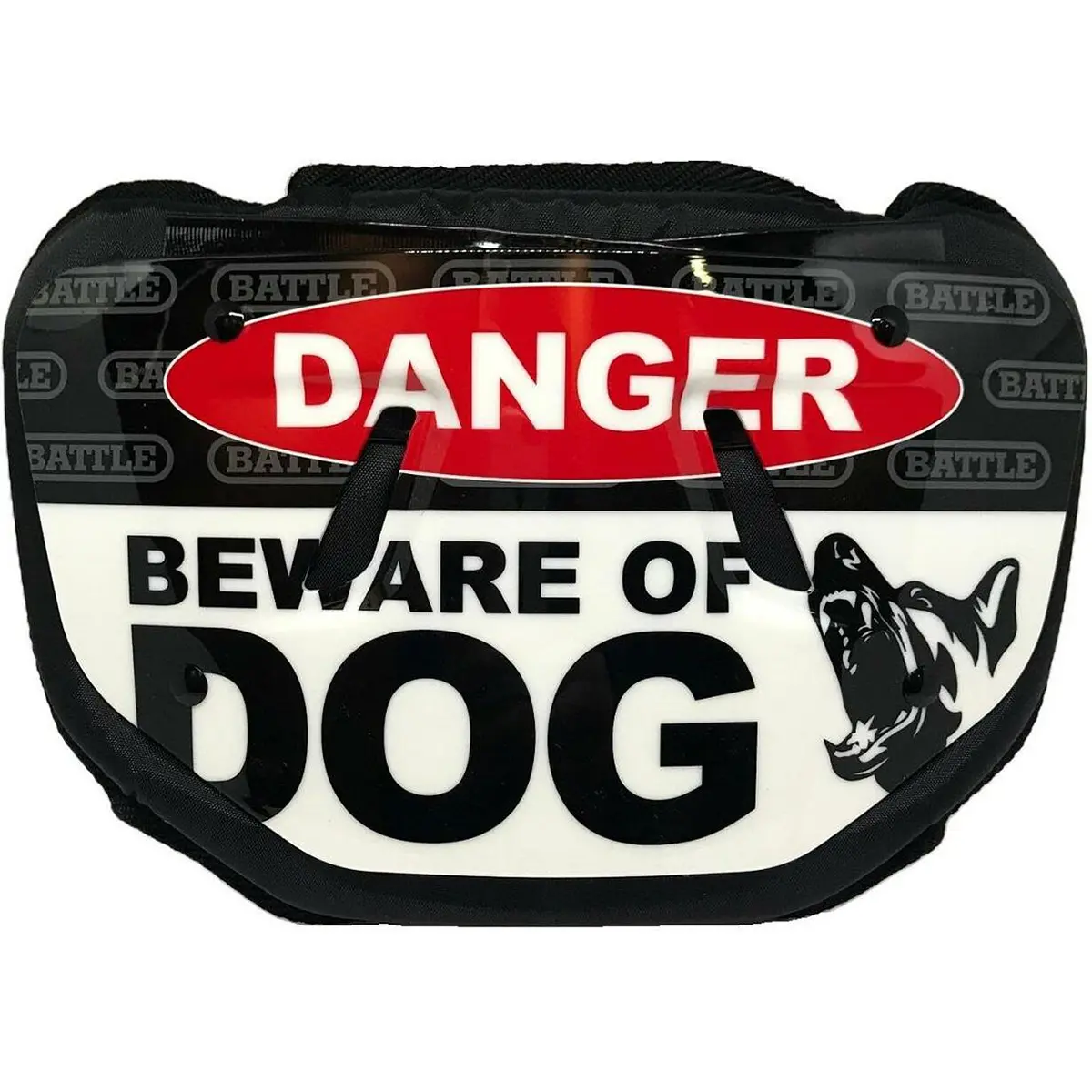 Battle Sports Beware of Dog Chrome Football Back Plate, Football Equipment for Training, Plastic Construction, Universal Fit, Impact-Absorb Design