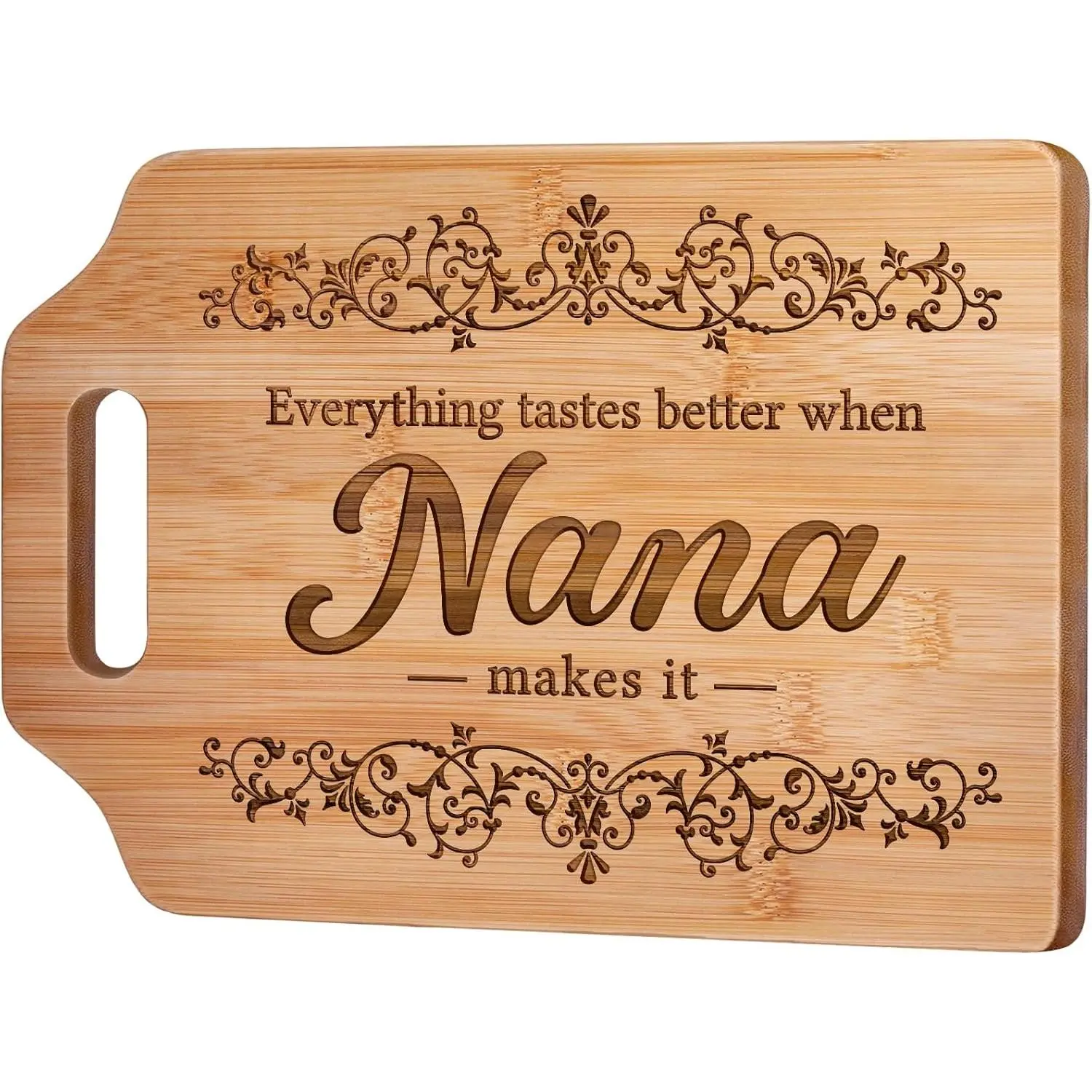 Nana Gifts - Engraved Bamboo Cutting Board 12.3"L x 8.7"W x 0.4"Th - Nana Christmas Birthday Gifts for Nana,
